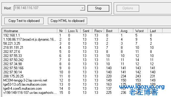 WinMTR工具测评sugarhost vps