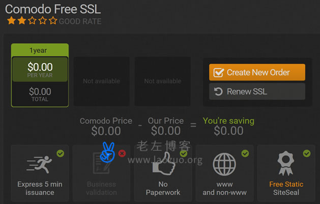 GoGetSSL申请一年免费Comodo SSL证书过程记录