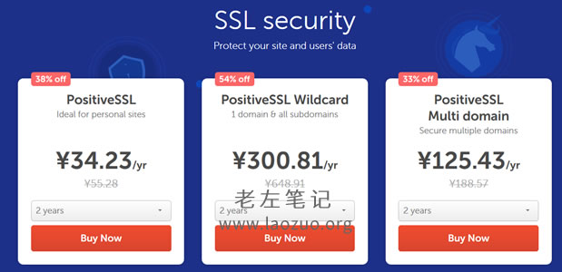 NameCheap SSL证书优惠 PositiveSSL 年34元