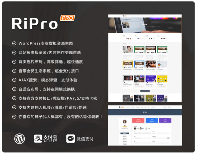 RiPro主题 - WordPress付费下载主题适合资源类网站项目 - 第2张