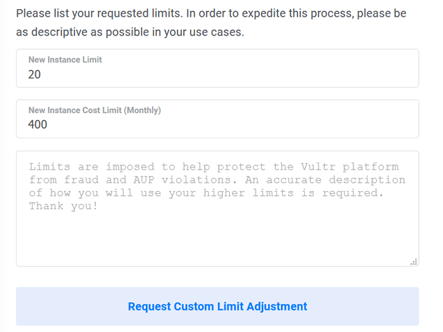 解除Vultr账户限制五台服务器数量限制问题（升级至20台） - 第3张