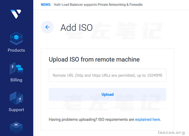 Vultr VPS自定义上传ISO无法成功的原因和解决办法