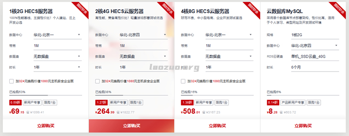  Huawei Cloud 828 Promotion Activity 2G1M ECS 69 yuan in the first year