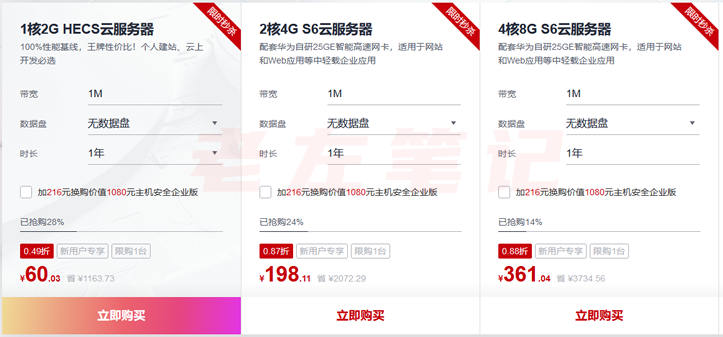  2021 Huawei Cloud Double 11 Cloud Server newcomers as low as 60 yuan per year and have recharge rebate activities - sheet 2