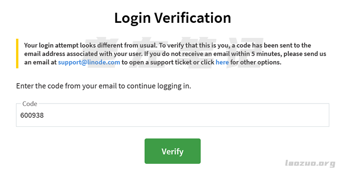 Linode账户登录无法收到验证码怎么办（Login Verification验证码）