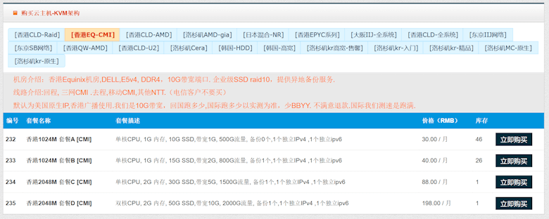 HostYun新增香港大带宽VPS主机方案 最高10Gbps带宽 月费27元起 - 第2张