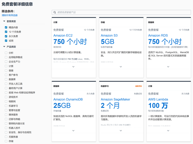 服务器新手可以选择免费亚马逊云100+体验云产品的理由 - 第2张