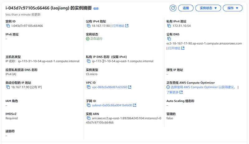 免费12个月的亚马逊云EC2香港云服务器速度体验测评 - 第8张