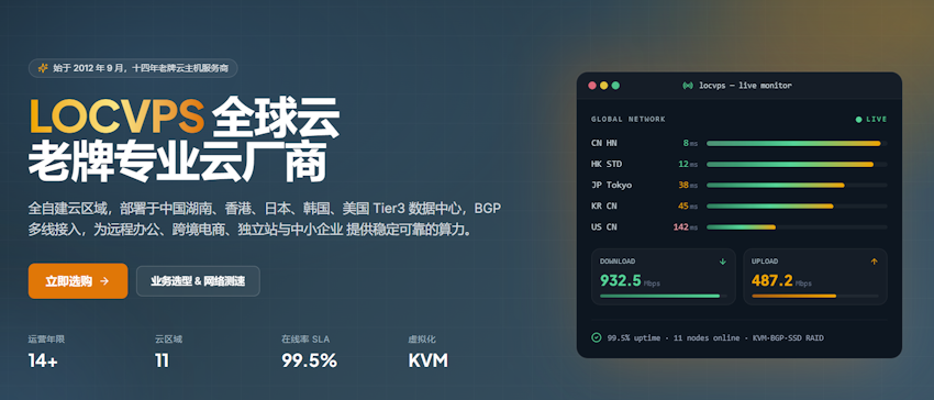 LOCVPS全球云VPS优惠码和VPS方案整理